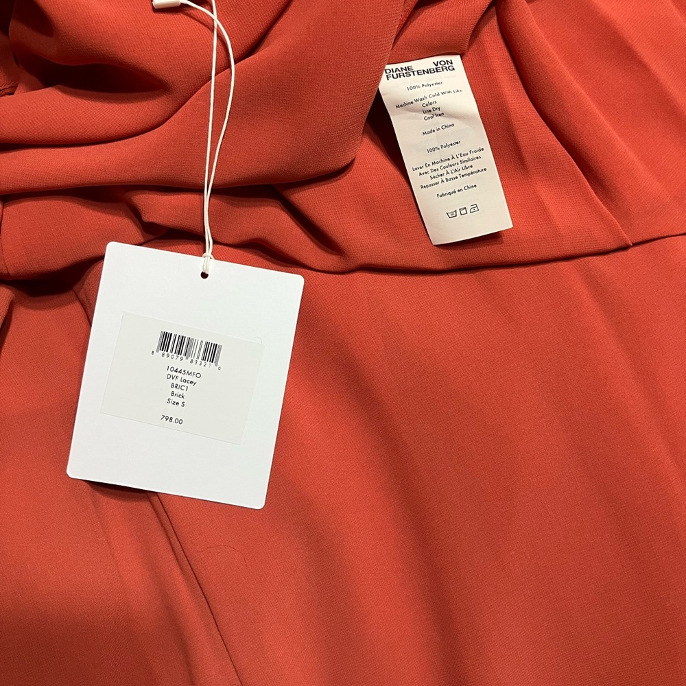 NWT DVF Red Maxi Wrap Around & Tie in Front - size Small - Picture 3 of 7